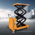 Hand mini hydraulic mobile portable 500kg hand manual scissor lift table hydraulic hand scissor lifting table trolley